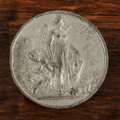 Lot 351 - Indian Mutiny 1857 obverse, 'Justice standing...