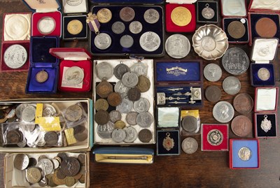 Lot 354 - Mixed lot of coins and medallions 1837-97 in...