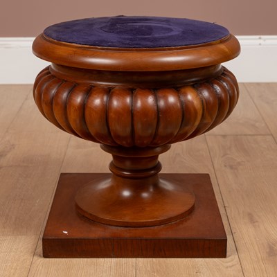 Lot 520 - A hardwood plinth of urn form