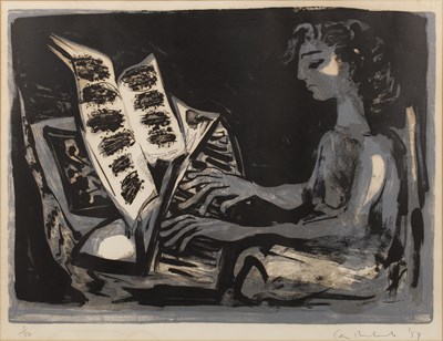 Lot 105 - Ceri Richards (1903-1971) The Pianist, signed,...