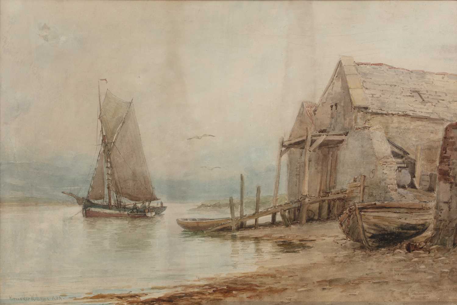 Lot 65 - Alexander Williams (1846-1930) Fisherfolk off...
