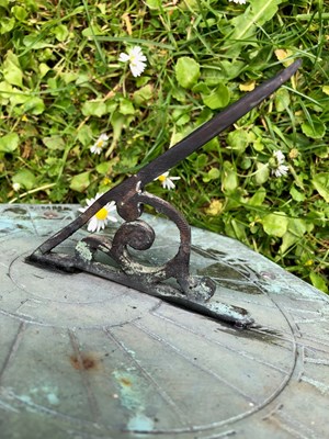 Lot 1380 - A bronze sundial plate