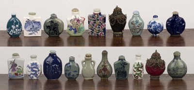 Lot 463 - Collection of nineteen snuff bottles Chinese,...