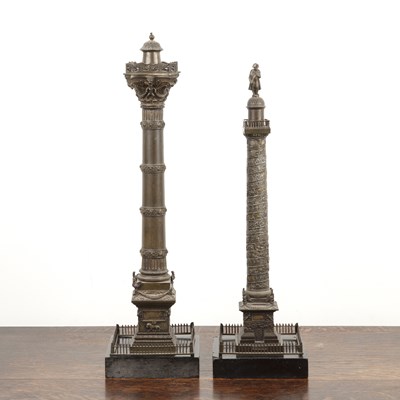 Lot 477 - Two grand tour style models bronze on square...