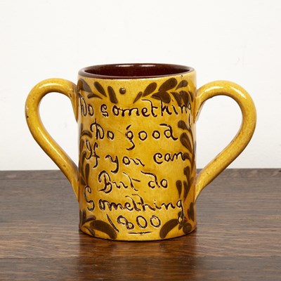 Lot 478 - Slipware loving cup inscription reads 'Do...