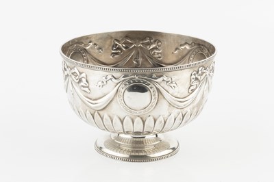 Lot 332 - A George V silver rose bowl, embossed with...