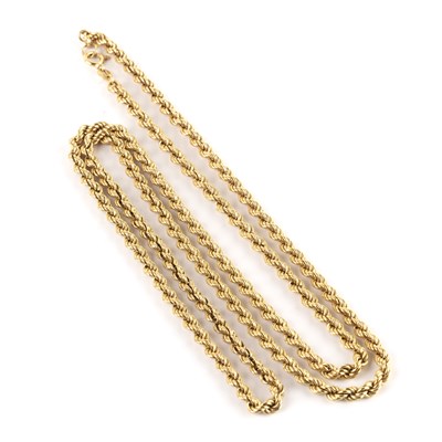 Lot 489 - 9ct gold ropetwist chain with lobster claw...