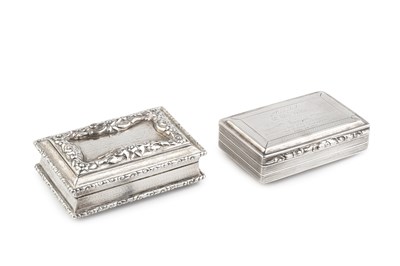 Lot 531 - A William IV silver rectangular snuff box,...