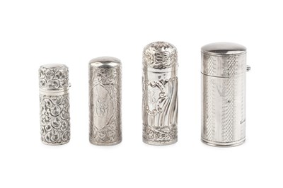 Lot 535 - A late Victorian silver cylindrical scent...