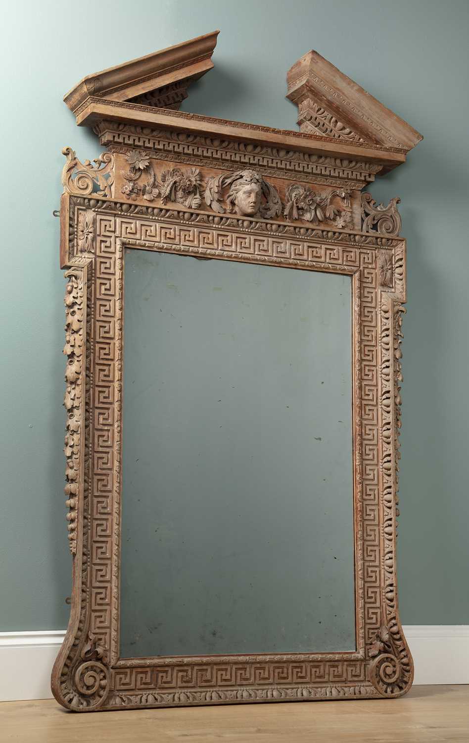 Lot 17 - A George II carved pine pier mirror