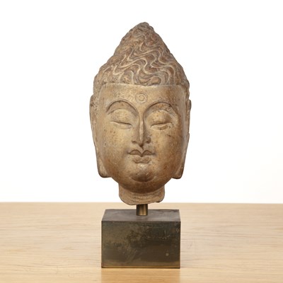 Lot 382 - Carved stone head of Buddha Shakyamuni Chinese...