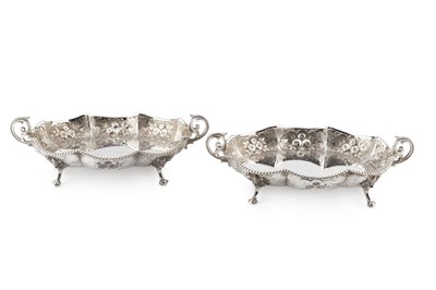 Lot 666 - A pair of late Victorian silver shallow dishes,...