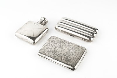 Lot A late Victorian silver cigar case, of triple...