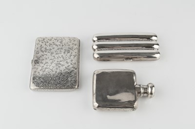 Lot A late Victorian silver cigar case, of triple...