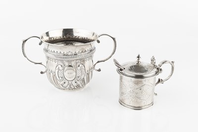 Lot 334 - A late Victorian silver twin handled porringer,...