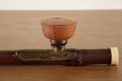 Lot 396 - Cane opium pipe Singapore, mid 20th Century...