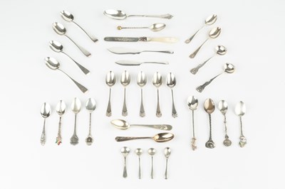 Lot 242 - A collection of assorted silver flatware,...