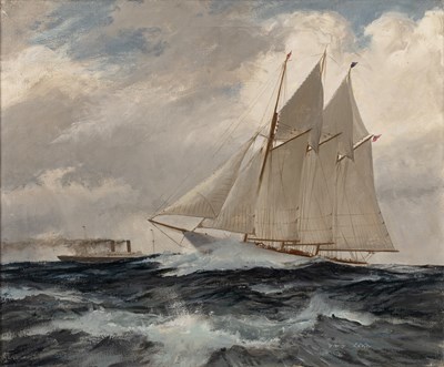 Lot 187 - Charles David Cobb (b.1921) 'The Racing Yacht...