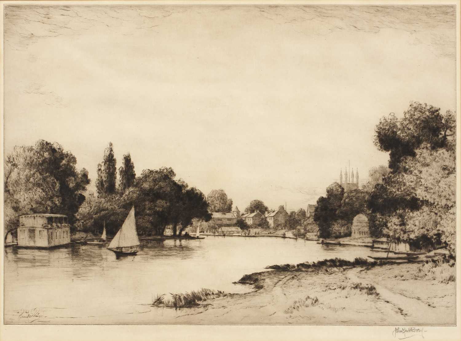 Lot 98 - John Fullwood (1854-1931) 'River Thames'; and...