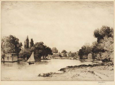 Lot 98 - John Fullwood (1854-1931) 'River Thames'; and...