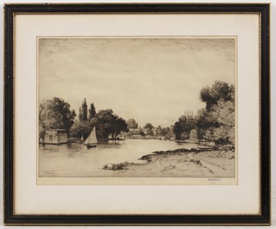 Lot 98 - John Fullwood (1854-1931) 'River Thames'; and...