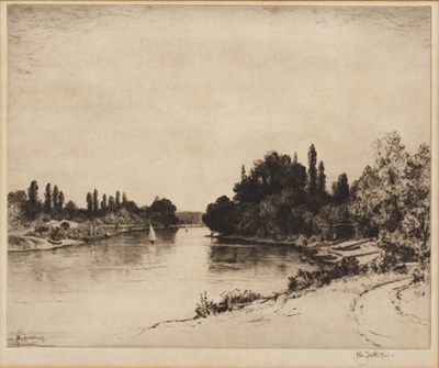 Lot 98 - John Fullwood (1854-1931) 'River Thames'; and...