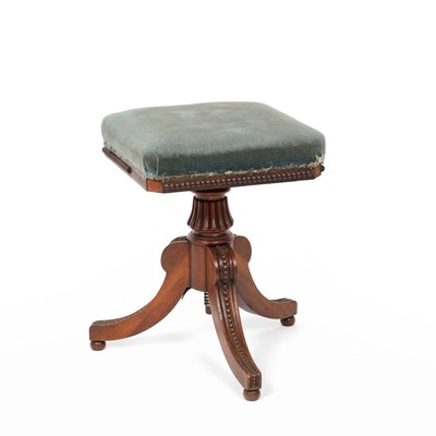 Lot 131 - A William IV revolving piano stool in the...