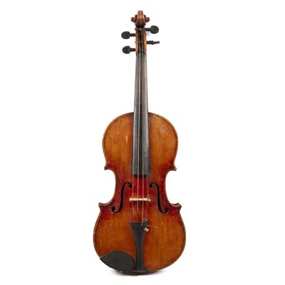 Lot 144 - A 19th century violin with single piece back,...