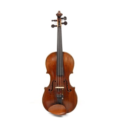 Lot 147 - A 19th century violin with single piece back,...