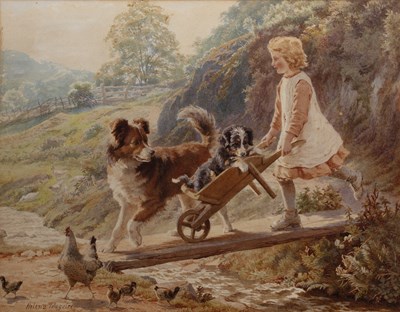 Lot 549 - Helena J Maguire (1860-1909) A contented pup,...