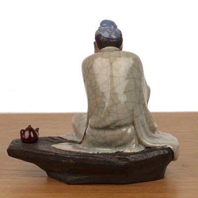 Lot 469 - Shiwan glazed model of the tea master Chinese,...