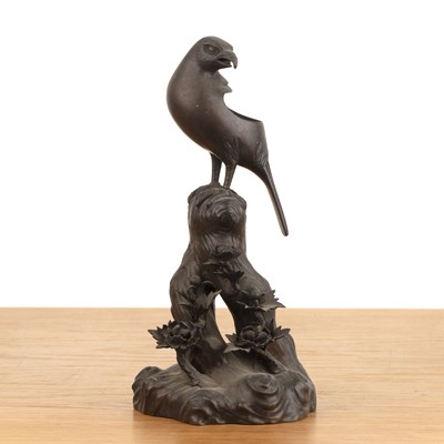 Lot 466 - Bronze censer in the form of a bird Japanese,...