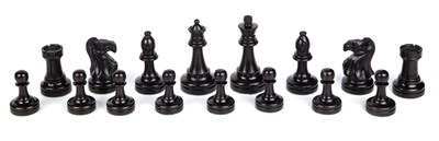 Lot 98 - A late 20th century Staunton carved ebony and...