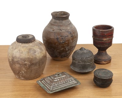 Lot 456 - Group of Islamic pieces including a jar and...