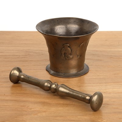 Lot 272 - Bronze alloy pestle and mortar 17th/18th...