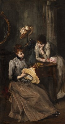 Lot 430 - Henri Gervex (1852-1929) Two Milliners, signed,...