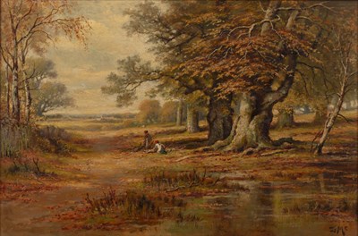 Lot 548 - J McIntyre (19th century) 'November Leaves...