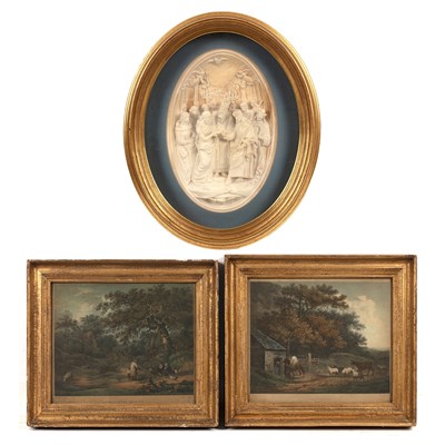 Lot 565 - A pair of 19th century gilt frames, with...