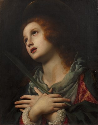 Lot 524 - Circle of Guido Reni (1575-1642) St Agnes, oil...