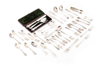 Lot 681 - A collection of silver flatware, to include...