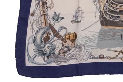 Lot 583 - A ‘L’Ocean Vaisseau de 118 Canons’ silk scarf...