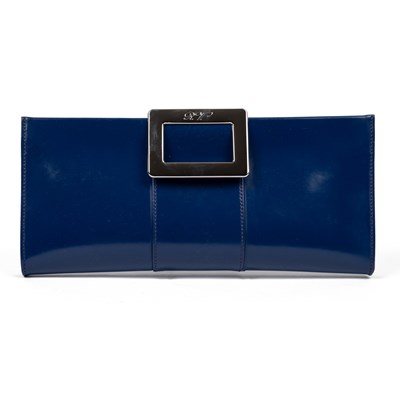 Lot 541 - A Roger Vivier, Paris blue clutch bag with...