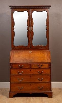 Lot 329 - A George III mahogany bureau bookcase