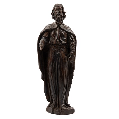 Lot 333 - A 17th century carved oak figure of a Saint