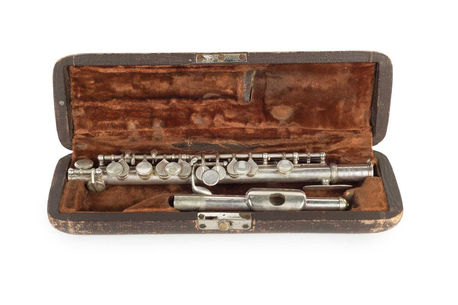 Lot 107 - A white metal piccolo, 'Migmal', inscribed G.R....