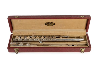 Lot 107 - A French silver plated flute, by Bonneville...