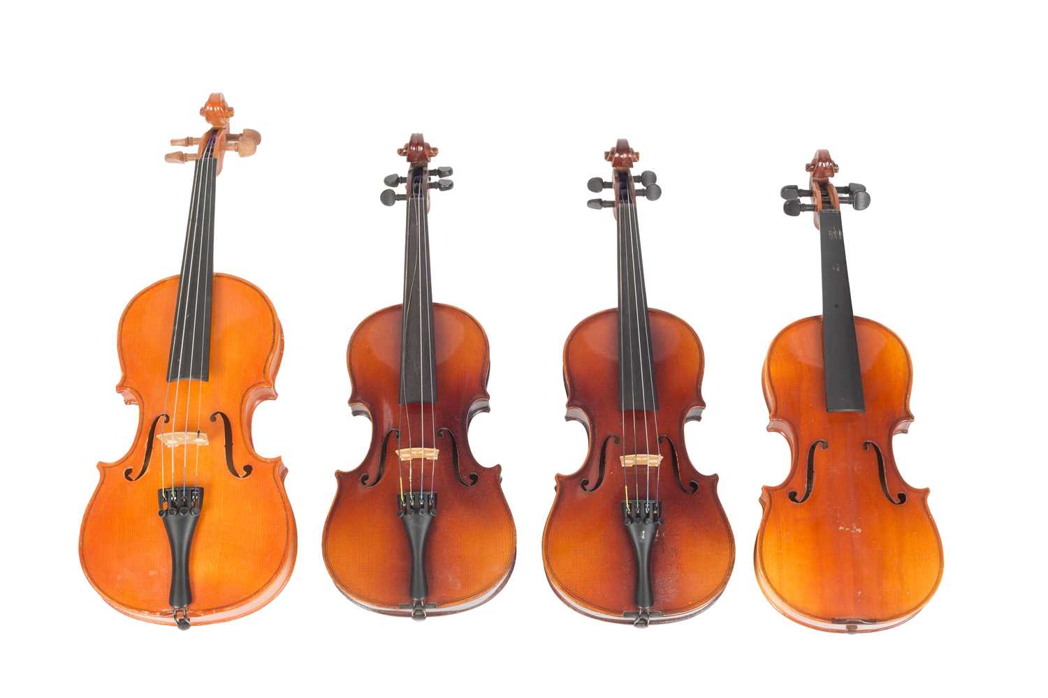 Lot 111 - A modern Chinese 1/2 size violin, with two...