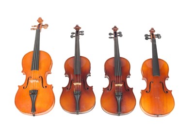 Lot 111A - A modern Chinese 1/2 size violin, with two...