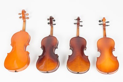 Lot 111 - A modern Chinese 1/2 size violin, with two...