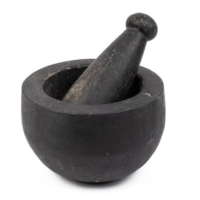 Lot 251 - A large stone pestle and mortar